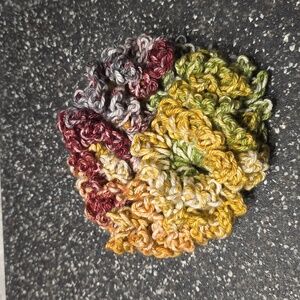 Ruffle crochet hair scrunchie.
